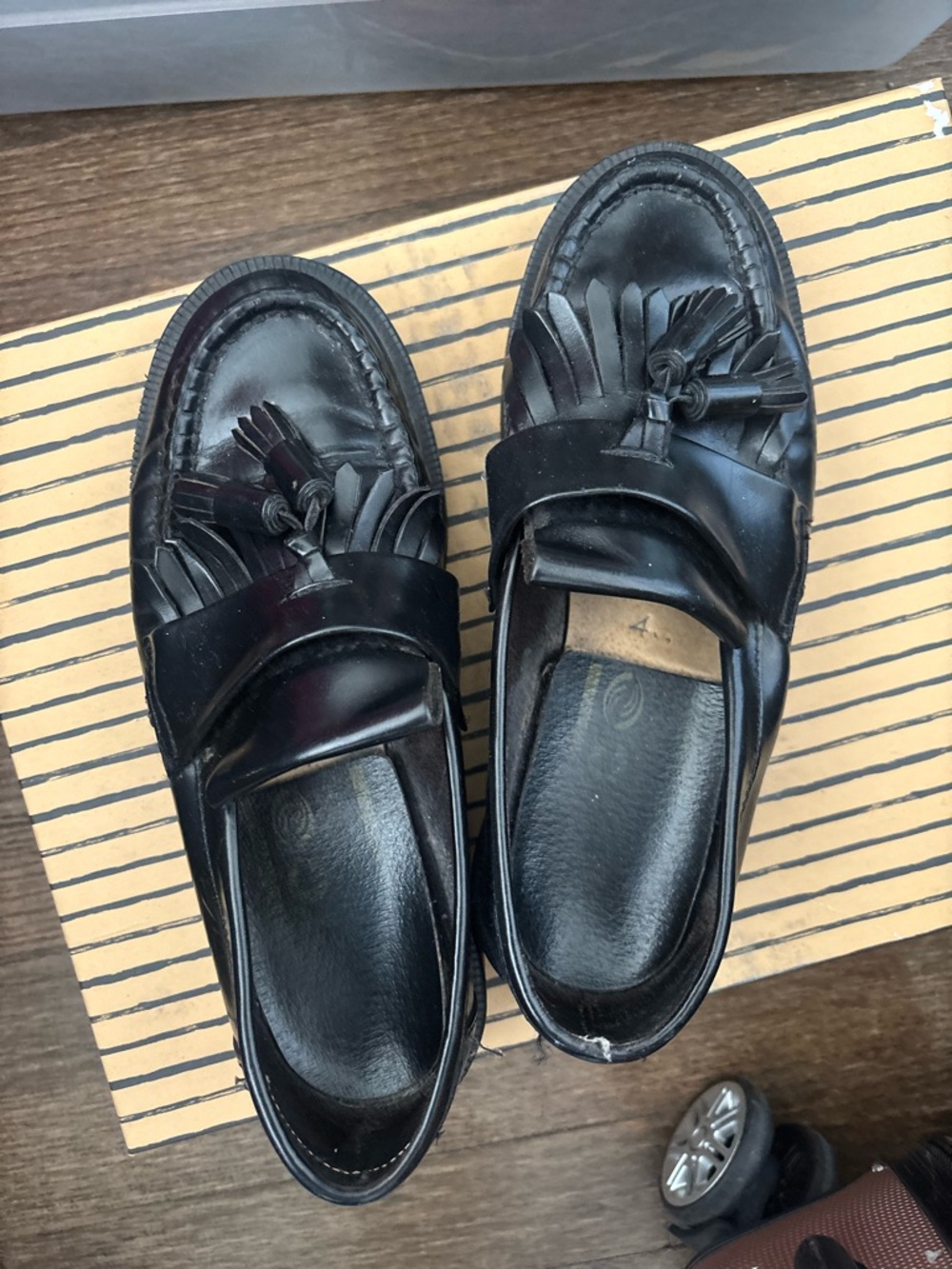 Merc London Black Leather Tassel Loafers Made in England